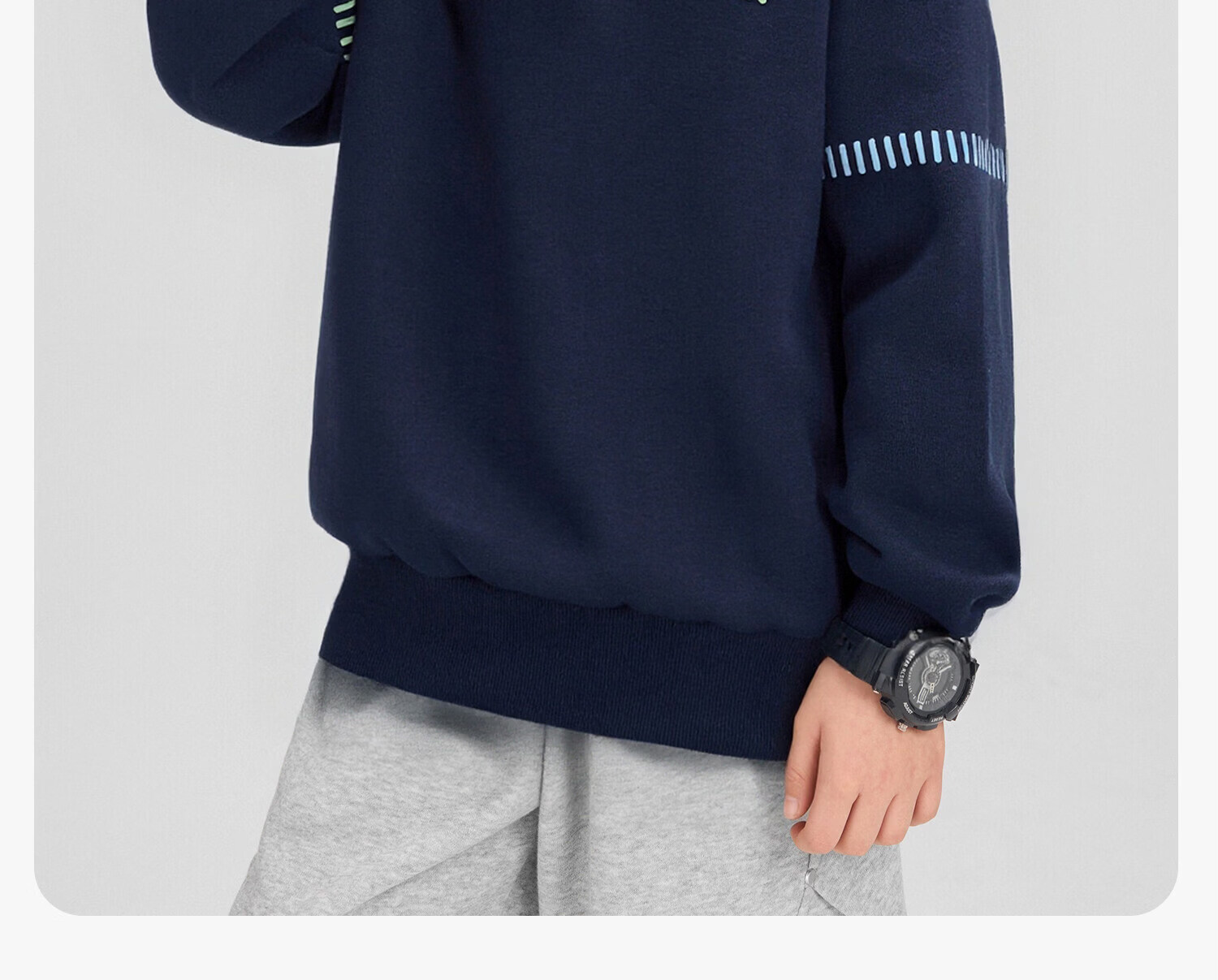 Zuo Xi Boys' Polo Collar Sweatshirt 2026 New College Colorblock Children's Spring Top Deep Navy 170 21